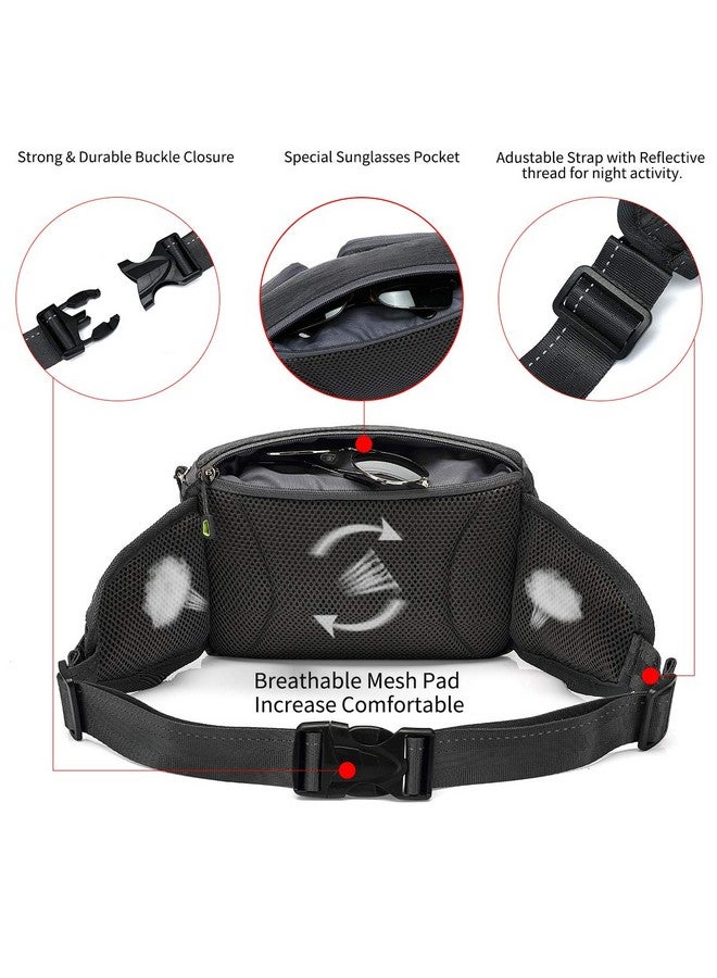 TUDEQU Fanny Pack For Men With Water Bottle Holders, Black Fanny Pack, Waist Bag For Men, Fanny Pack Men - Image 4
