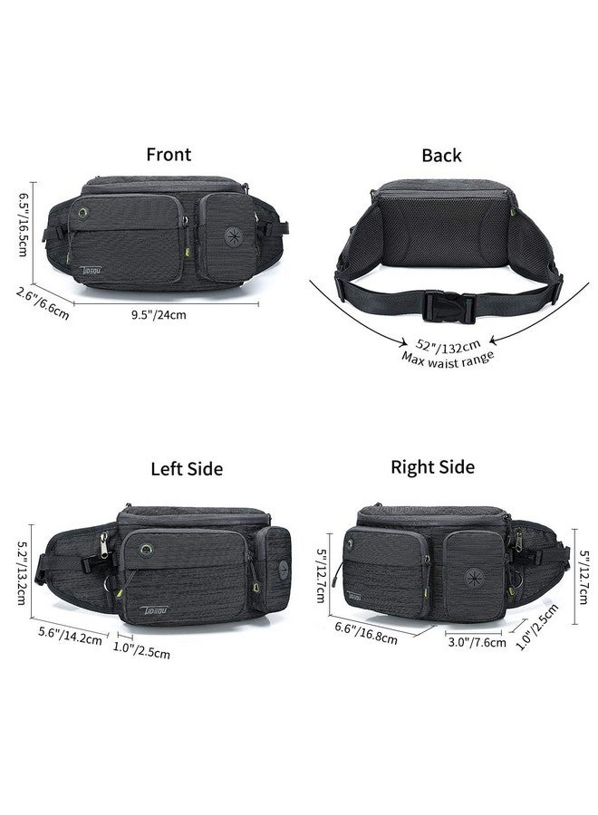 TUDEQU Fanny Pack For Men With Water Bottle Holders, Black Fanny Pack, Waist Bag For Men, Fanny Pack Men - Image 2