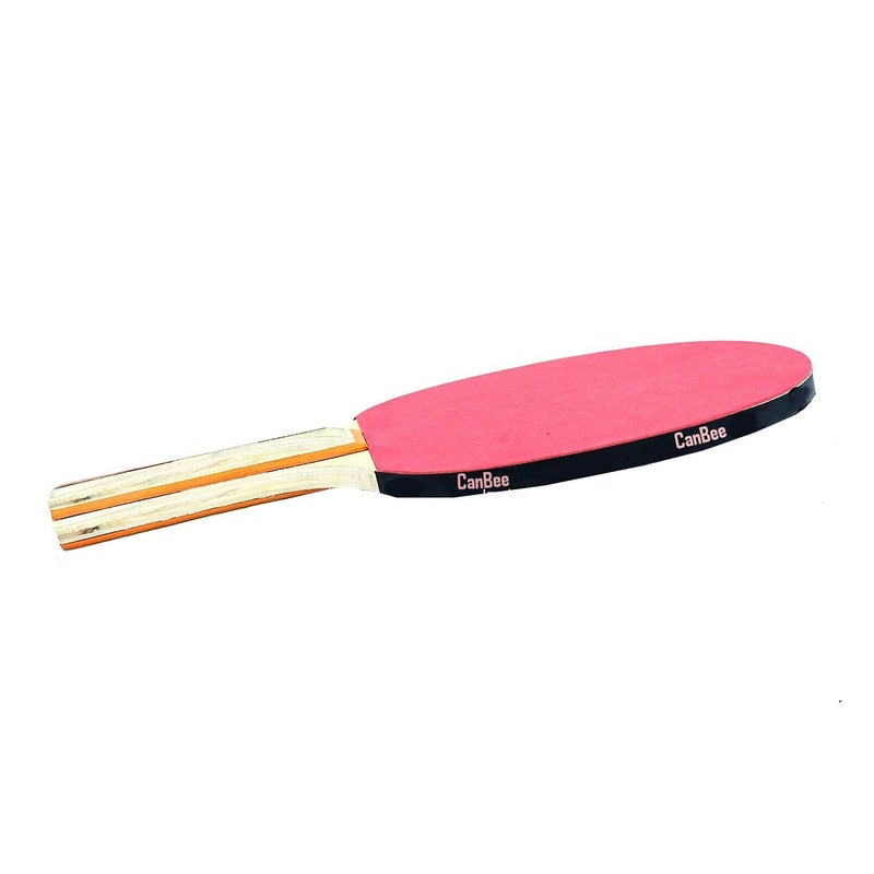 Canbee Table Tennis Racket Wooden | Red and Black Eva Fome Coting Wooden Polished Handles for Kids Traning (1 Piece) - Image 1