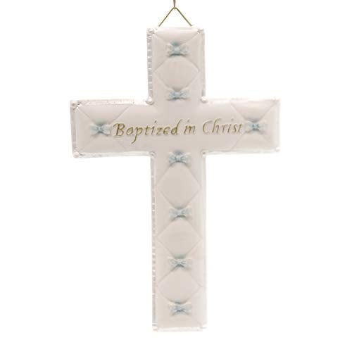 Roman Baby Nursery "Baptized in Christ" Baptism Wall Cross, Bless this child, Baptized in Christ, Christening Keepsake Gift (Baby Boy Blue) - Image 4