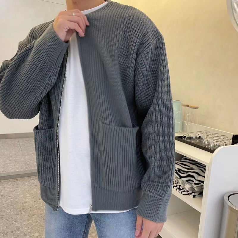 High-End Casual Knitted Cardigan Jacket Sweater Trendy Brand All-Match Baseball Collar Sweater Coat - Image 5