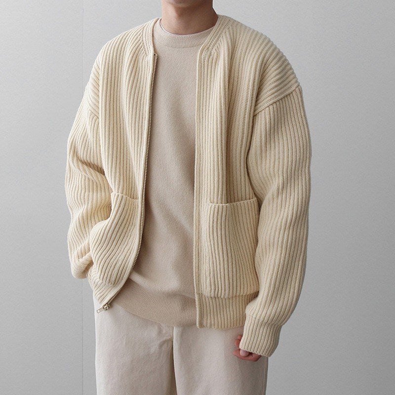 High-End Casual Knitted Cardigan Jacket Sweater Trendy Brand All-Match Baseball Collar Sweater Coat - Image 3