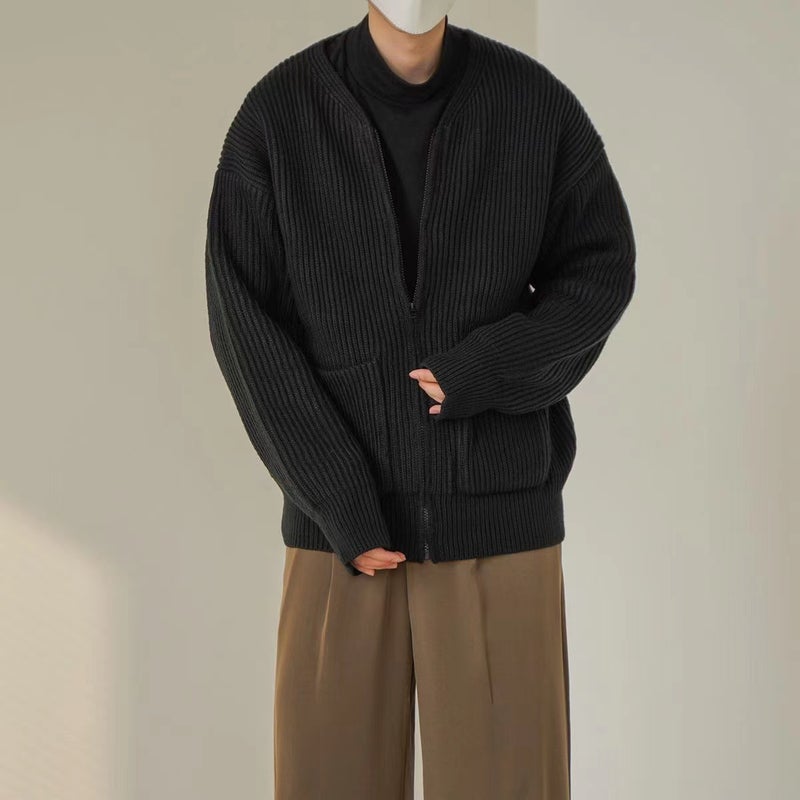 High-End Casual Knitted Cardigan Jacket Sweater Trendy Brand All-Match Baseball Collar Sweater Coat - Image 4