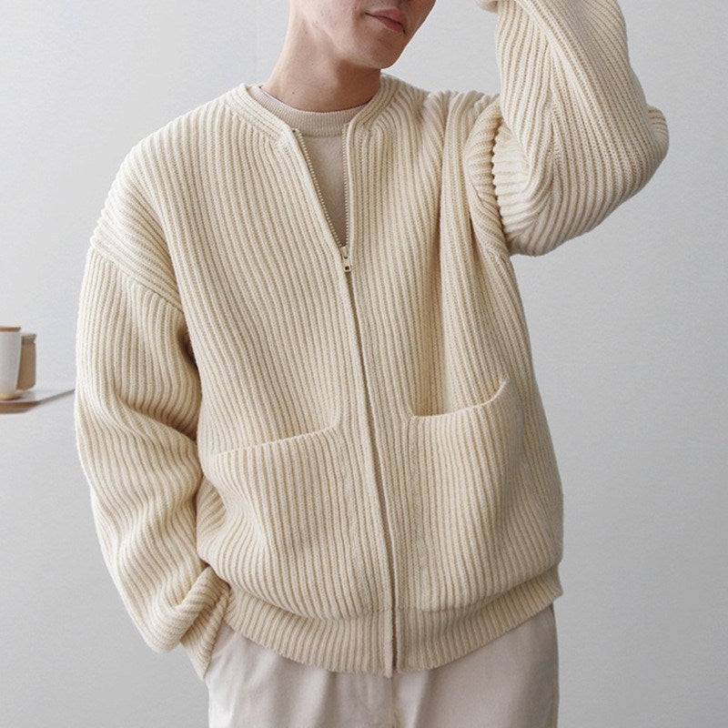 High-End Casual Knitted Cardigan Jacket Sweater Trendy Brand All-Match Baseball Collar Sweater Coat - Image 2