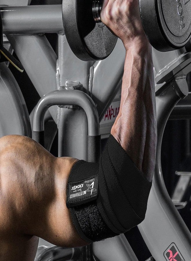LARA STAR Elbow Wraps for Weightlifting, Bench Press, Cross Training & Powerlifting for Men and Women - 47" Nylon (1 Pair) Elbow Straps - Increases Stability of Joints and Supports Injury Recovery - Image 3