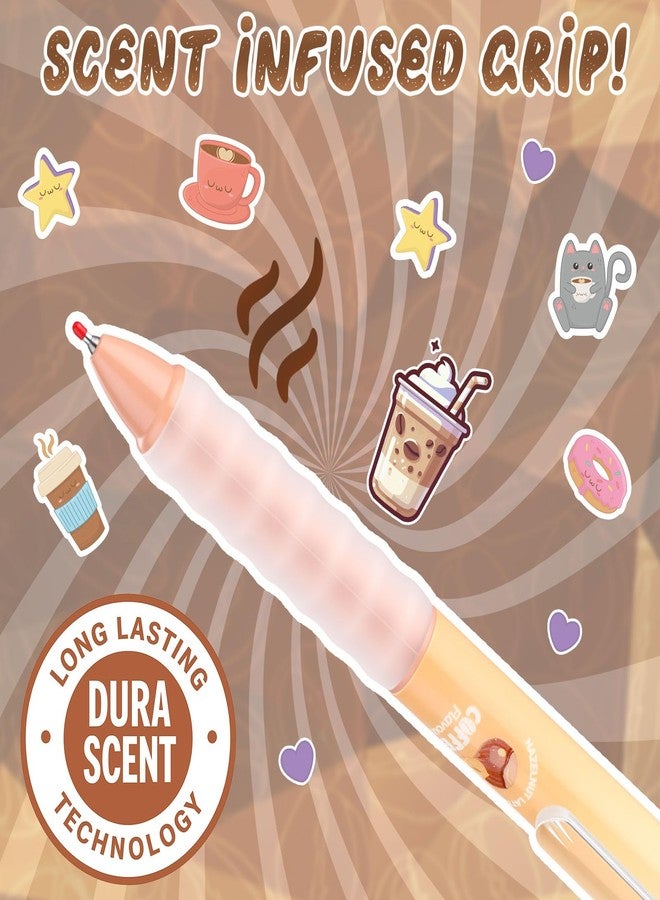 Tenceur 28 Pcs Gourmet Coffee Party Gift Pens Coffee Scented Lover Gifts Party Favors Themed Decoration Black Ink Smelly Gel Pens Retractable 0.5mm for Journaling Note Taking Cute Office Supplies - Image 4