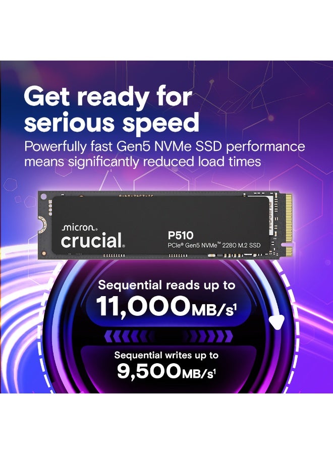 كروشيال P510 1 تيرابايت PCIe Gen5 NVMe M.2 SSD - Image 2