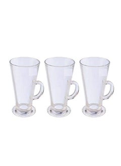 Glass Cone Shaped Juice Mug Set 7.5 x 15 cm - 3 Pieces