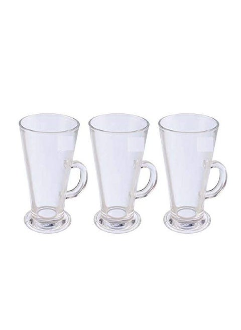 Glass Cone Shaped Juice Mug Set 7.5 x 15 cm - 3 Pieces