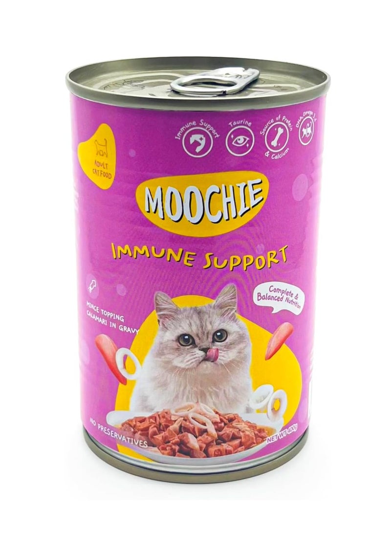 MOOCHIE moochie mince with calamari cat wet food can 400g pack of 6 