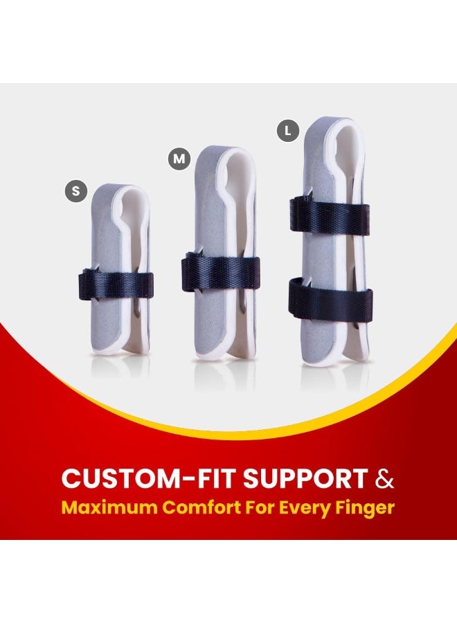 Dr. Ortho Dr.Ortho Finger Splint with Comfortable Protective Support for Finger Injuries | Fractures, Sprains & Recovery, Breathable and Lightweight Finger Splint for Men & Women | Pack of 1 (White) (S) - Image 2