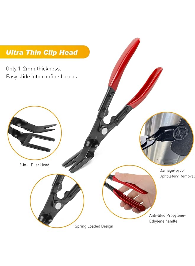 X spring Spring Trim Removal Tool, 19 Pcs Car Panel Door Audio Trim Removal Tool Kit, Nylon Car Panel Removal Set With Portable Storage Bag For Car Panels, Dashboards, Doors, Audio, Radio And Stereo (Red) - Image 2