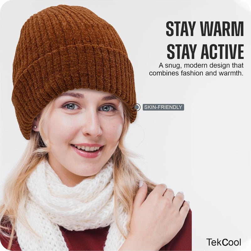 TEKCOOL Long Winter Beanie Cap for Men & Women - Unisex Adults, One Size, Slouchy, Breathable, Lightweight, Warm, Windproof,Acrylic - Image 2