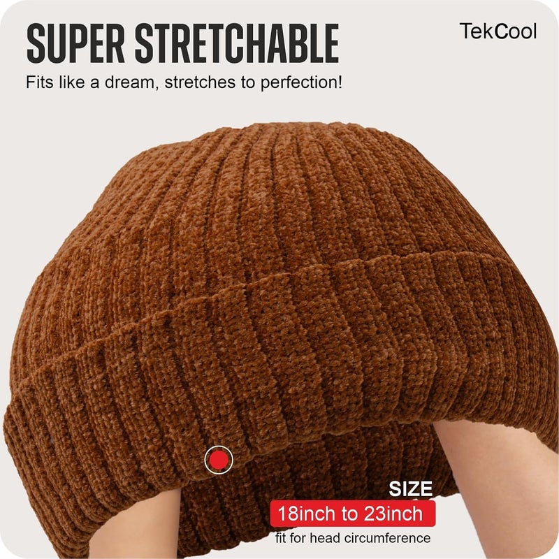 TEKCOOL Long Winter Beanie Cap for Men & Women - Unisex Adults, One Size, Slouchy, Breathable, Lightweight, Warm, Windproof,Acrylic - Image 5