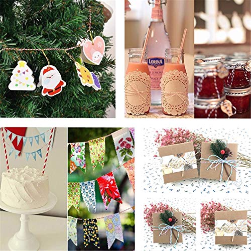 Eqarp 1 Roll 2mm 109 Yard Colourful Cotton Cord Bakers Twine DIY Crafts Gift Wrapping Christmas Wedding Home Decor String Rope (Orange+Black+White) - Image 5