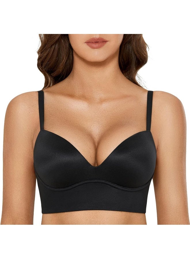 DOBREVA DOBREVA Women's Bra Without Underwire Push Up T Shirt Bra Padded Bustier Soft Seamless - Image 1
