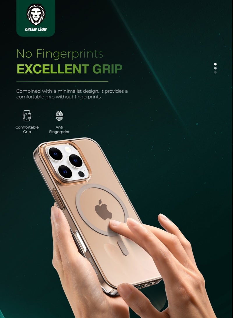 GREEN LION iPhone 16 Pro Magsafe Case Delgado / Ultra HD Clarity / Anti Fingerprint / Anti Scratch / Anti Yellowing / Light Weight / Camera Protection / Drop Protection - Copper Gold - Image 2