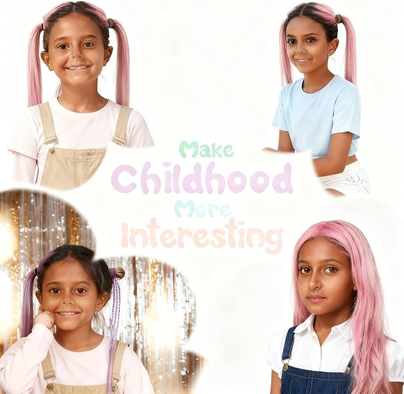 Colored Hair Extensions for Kids, 12 Piece Braided Ponytail Extension, Hair Accessories for Girls, Crazy Hair Day Accessories - Image 4