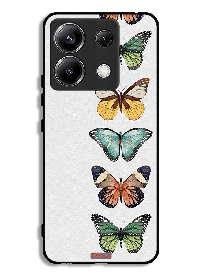 Tolwak Xiaomi Redmi Note 13 Pro 5G Protective Case Cover Four Butterflies - Image 1