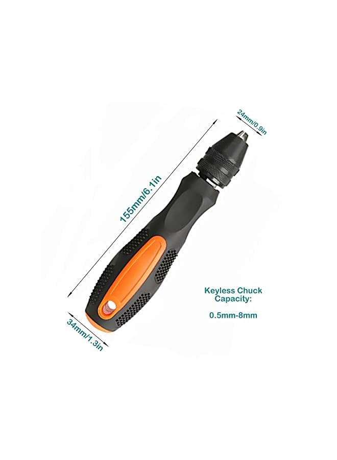 KEWAYO Pin Vise, Adjustable Pin Vise Hand Drill Tool, Plastic Handle Tool with Keyless Chuck Capacity 0.5-8mm, Fit Mosts of Drill Bits and Screwdriver Bits - Image 3