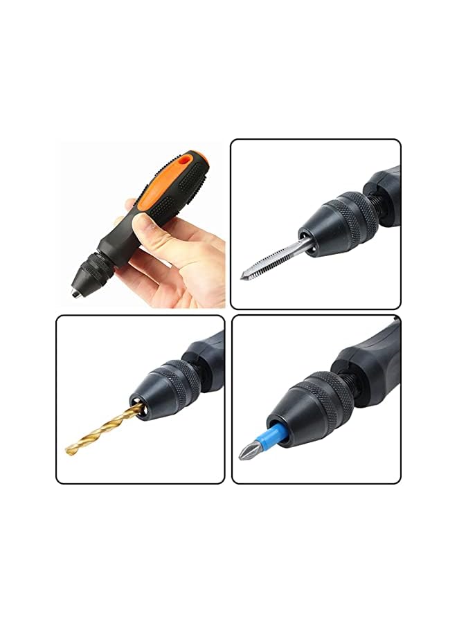 KEWAYO Pin Vise, Adjustable Pin Vise Hand Drill Tool, Plastic Handle Tool with Keyless Chuck Capacity 0.5-8mm, Fit Mosts of Drill Bits and Screwdriver Bits - Image 2