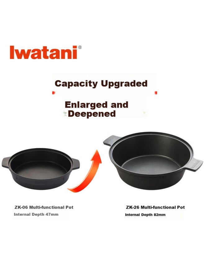 Iwatani Multi-function Pot Large Size Non-stick Pot Household Outdoor Portable Cartridge Stove Accessories For 3-5 People Zk-26 - Image 2