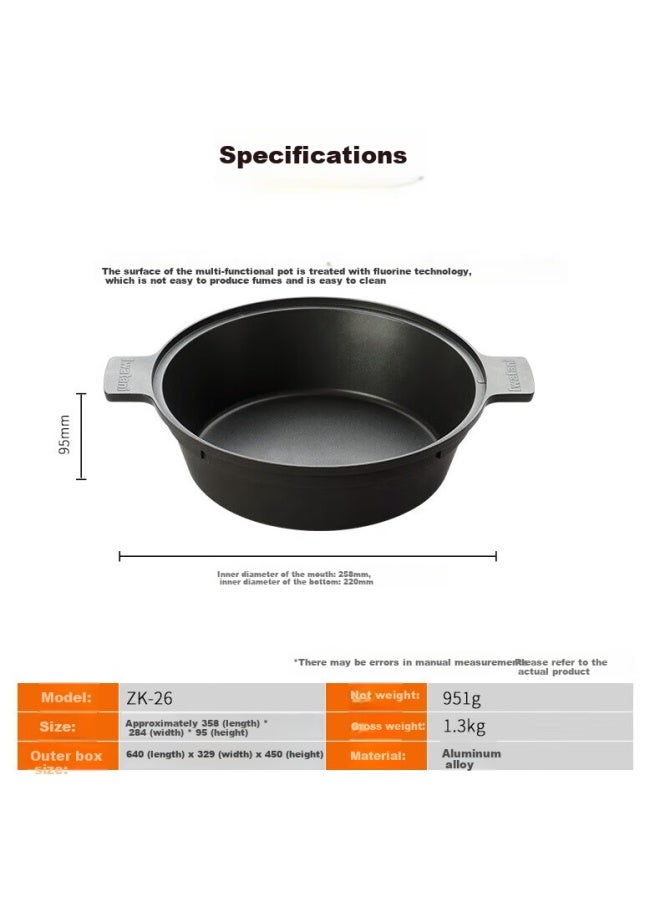 Iwatani Multi-function Pot Large Size Non-stick Pot Household Outdoor Portable Cartridge Stove Accessories For 3-5 People Zk-26 - Image 3