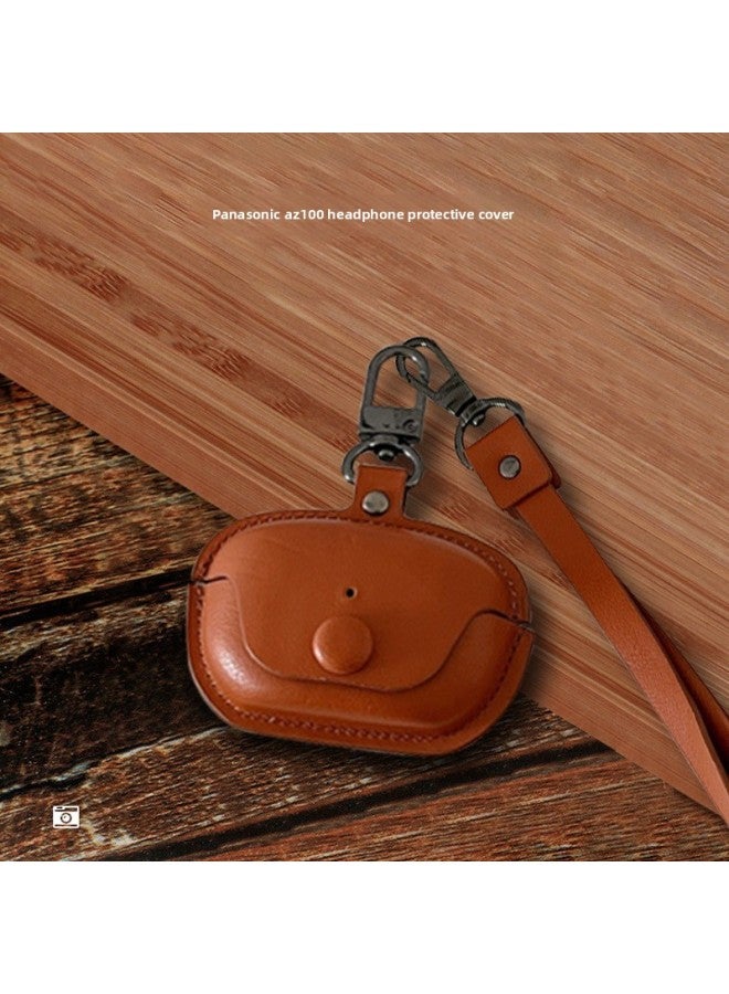 Panasonic EAH-AZ100 Bluetooth Headset Case Panasonic Technics EAH-AZ80 Case-Color:Brown Leather Case [including Leather Short Rope]-Model:Panasonic Eah-az100 - Image 2
