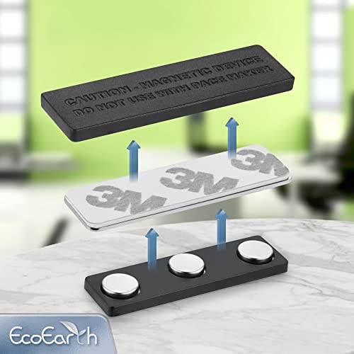 EcoEarth Adhesive Two-Piece Design Name Tag Magnets (10 Badge Holder Magnet, 1.75 x 0.5 inches), Name Tag Magnet Backs w/ 3 Extra-Strong Neodymium Magnets for ID Badge Holders - Image 4