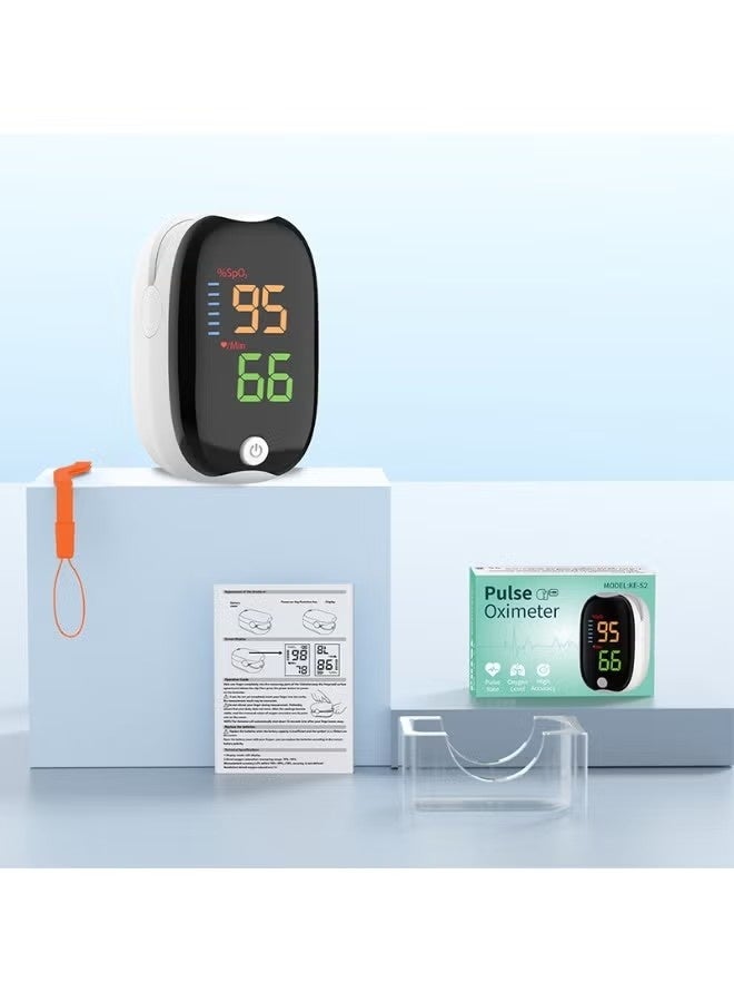 Pulse Oximeter Portable Finger Clip Oximeter for Medical Blood Oxygen Saturation Detection, Household Pulse and Heart Rate Monitors with LED High-Definition 4-Color Backlit Display Screen - Image 2
