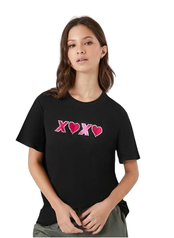 FOREVER 21 - Rhinestone Xoxo Graphic Tee - Image 1