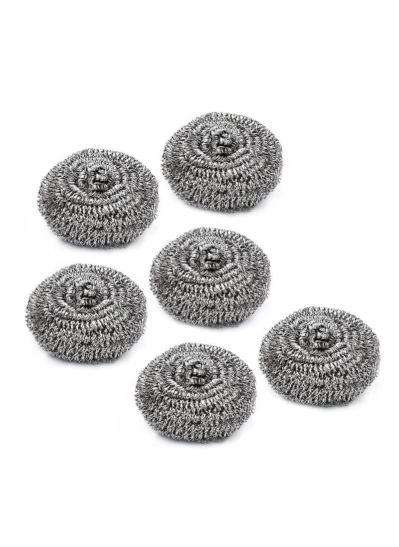 ECVV ECVV 6Pcs Stainless Steel Metal Spiral Scrub Sponge,Ideal for Cast Iron Pans, Powerful Scrubbing,Hard cleaning, Kitchen sponge,Scrub, Kitchen, Garage, Outdoor  - Image 1