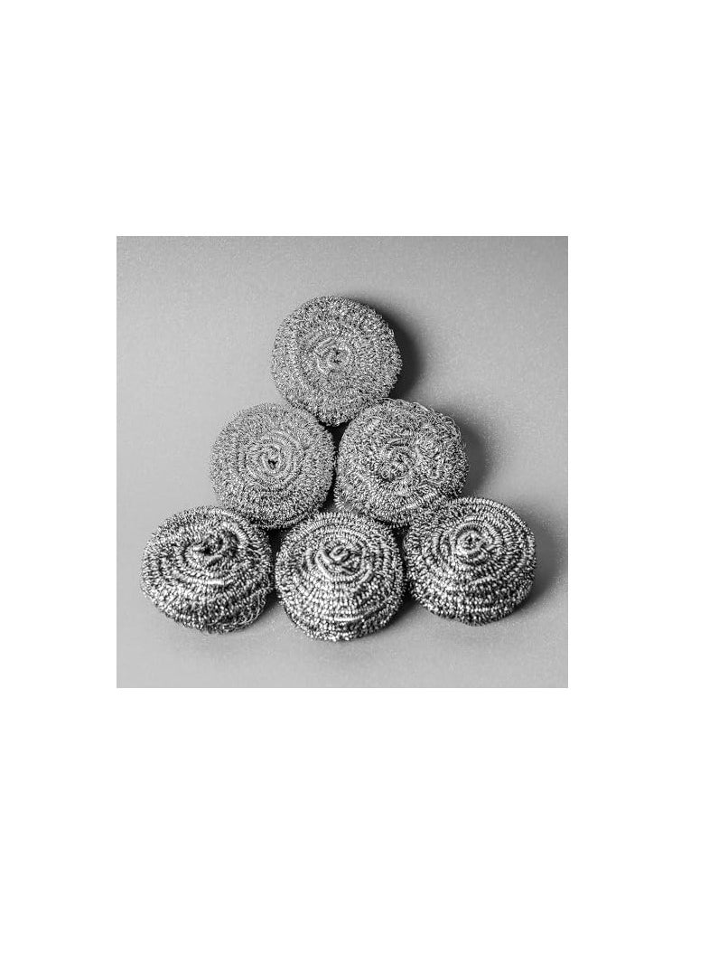 ECVV ECVV 6Pcs Stainless Steel Metal Spiral Scrub Sponge,Ideal for Cast Iron Pans, Powerful Scrubbing,Hard cleaning, Kitchen sponge,Scrub, Kitchen, Garage, Outdoor  - Image 4