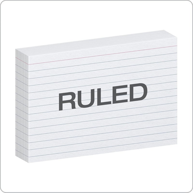 Oxford Index Cards, 500 Pack, 4x6 Index Cards, Ruled on Front, Blank on Back, White, 5 Packs of 100 Shrink Wrapped Cards (40178) - Image 2