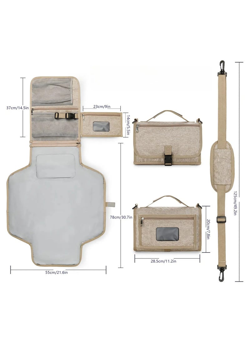 General Portable baby diaper pad for outdoor travel folding waterproof diaper includes shoulder strap wipes pocket  - Image 3