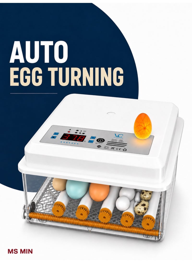MS MIN Household Small Incubator Automatic Egg Turning Intelligent Egg Hatching Machine Digital Display Temperature and Humidity Control Used for Hatching Chickens, Ducks, Geese, Etc - Image 1