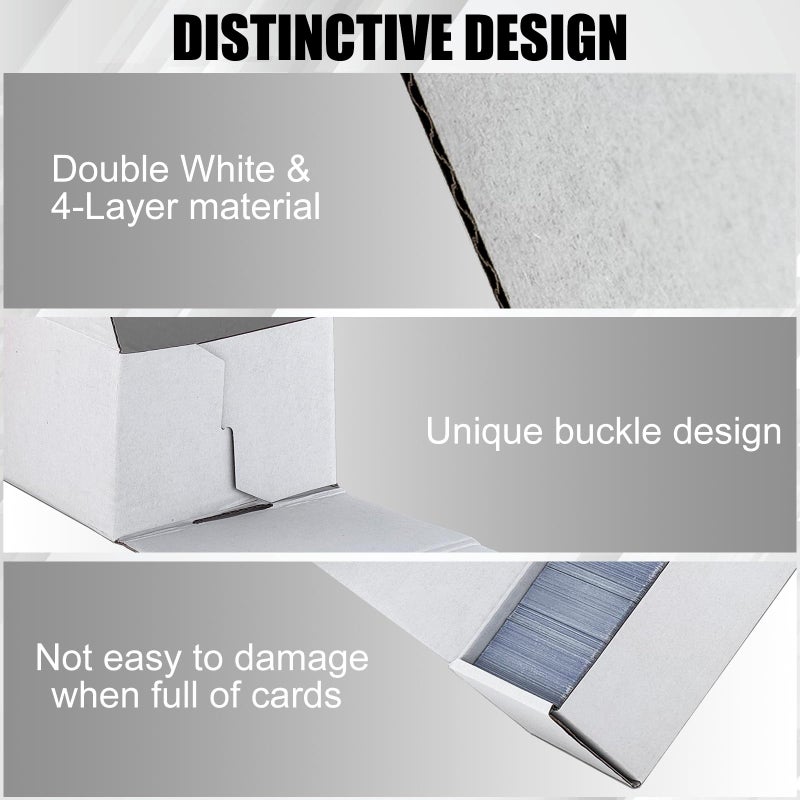 XRACV Trading Card Storage Box, 20-Pack 1100 Count White Corrugated Cardboard Bulk Sports Storage Box for TCG/Magic/Mtg Basketball Cards, Collectible Trading Cards - Image 5