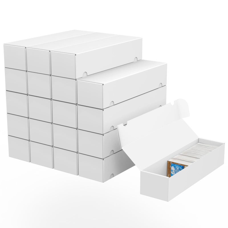XRACV Trading Card Storage Box, 20-Pack 1100 Count White Corrugated Cardboard Bulk Sports Storage Box for TCG/Magic/Mtg Basketball Cards, Collectible Trading Cards - Image 1