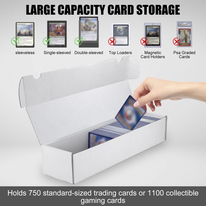 XRACV Trading Card Storage Box, 20-Pack 1100 Count White Corrugated Cardboard Bulk Sports Storage Box for TCG/Magic/Mtg Basketball Cards, Collectible Trading Cards - Image 3