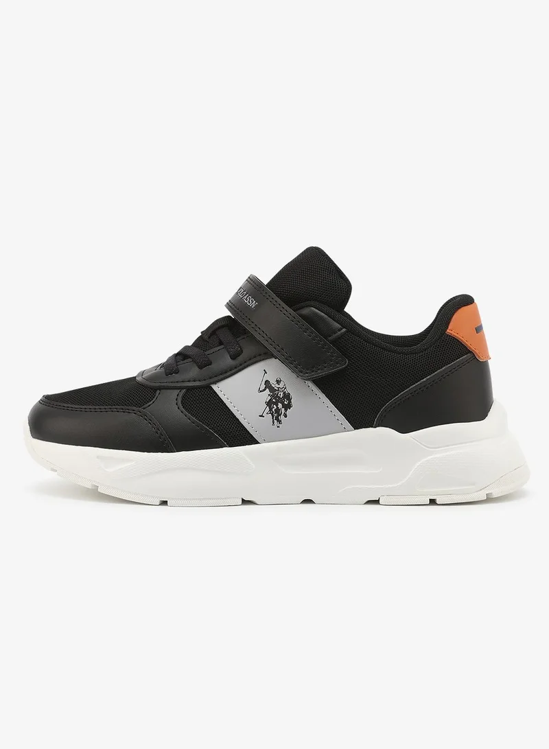 يو اس بولو اسن U.S. Polo Assn. Lorena Boy's Comfortable Stylish Casual Everyday Low Top Sneaker - Black