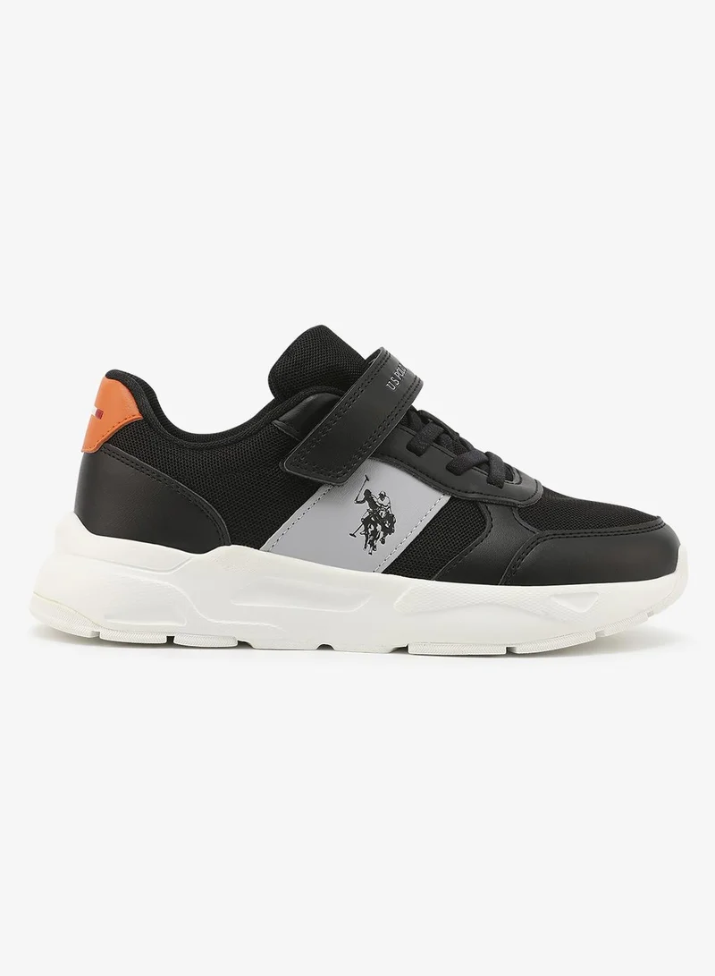 يو اس بولو اسن U.S. Polo Assn. Lorena Boy's Comfortable Stylish Casual Everyday Low Top Sneaker - Black
