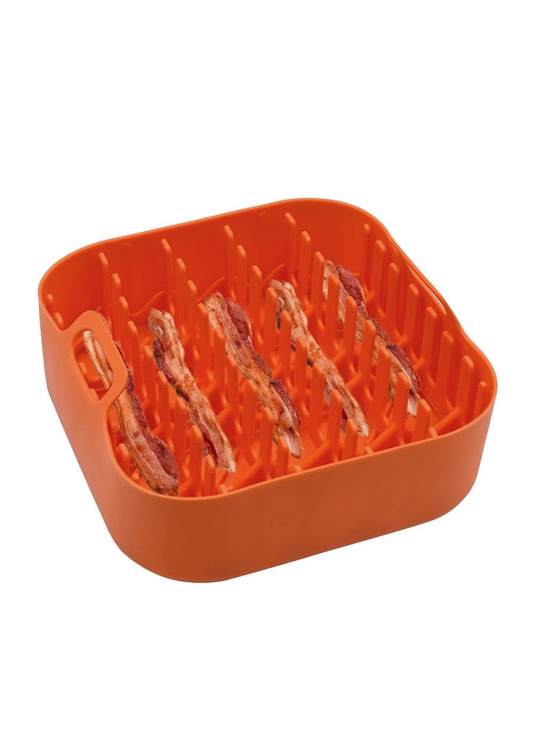 SOLARAE Silicone Cooker For Microwave Oven, Microwave Cooker Tray  Rack Tray And Grease Catcher, NonStick, Air Fryer Cooking , Sausage, Pizza Rolls - Image 1
