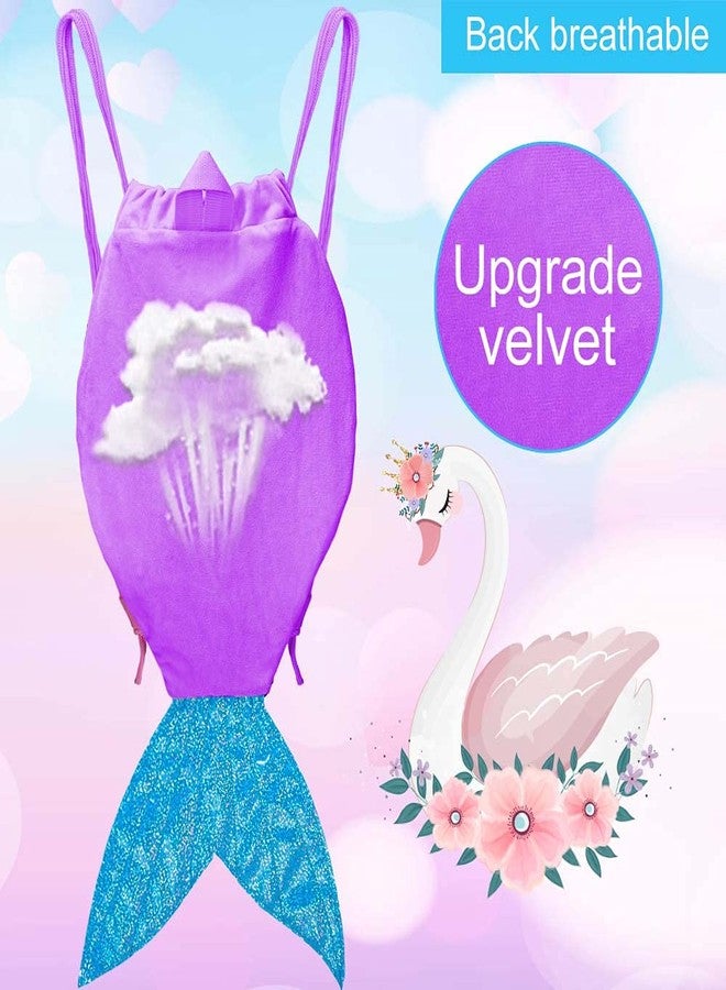 GXTVO 2PCS Mermaid Bag, Girls Drawstring Backpack, Kids gift Reversible Sequin Flip Color Change - Image 4
