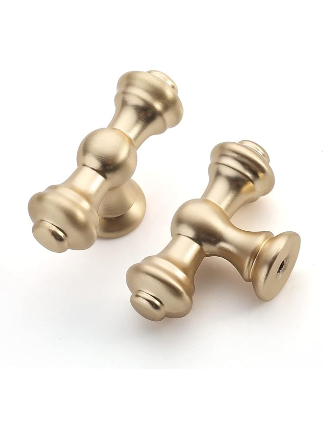 The Bros 10 Pack Brushed Brass Kitchen Cabinet Knobs Dresser Knobs Drawer Knobs Gold Cabinet Knobs Cabinet Hardware Zinc Knobs for Dresser Drawers - Image 1