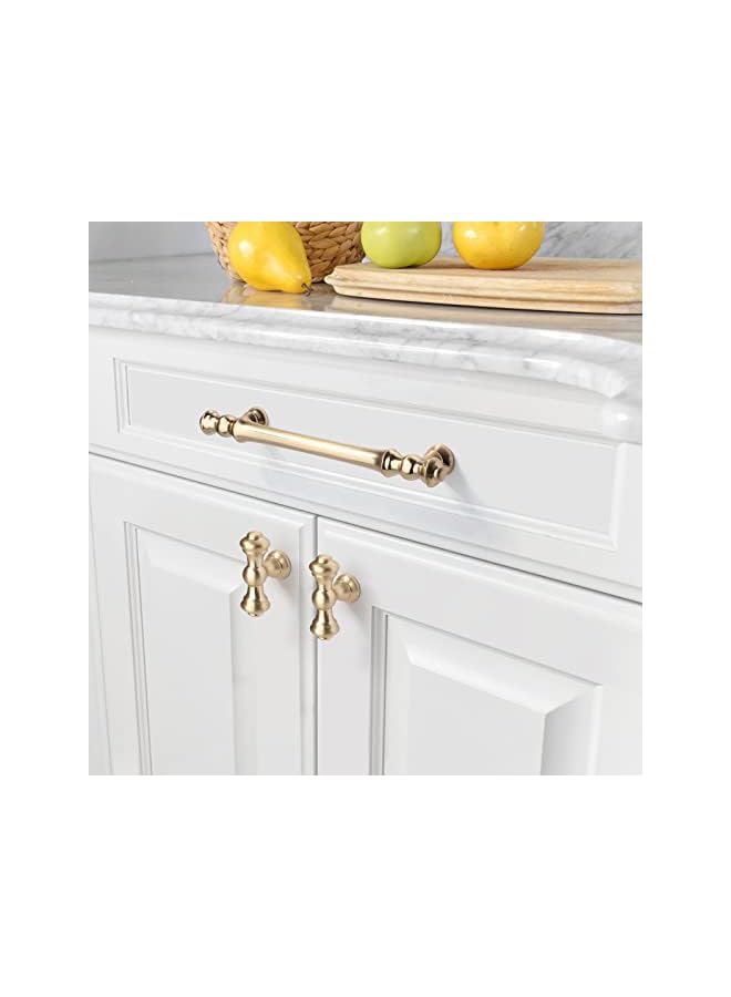 The Bros 10 Pack Brushed Brass Kitchen Cabinet Knobs Dresser Knobs Drawer Knobs Gold Cabinet Knobs Cabinet Hardware Zinc Knobs for Dresser Drawers - Image 2