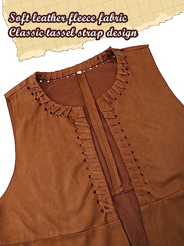 Hercicy Western Outfits for Women Cowgirl Tassel Sleeveless Vest Cowboy Hat Belt and Paisley Bandana for Halloween Dress Up (Brown,XL) - Image 2