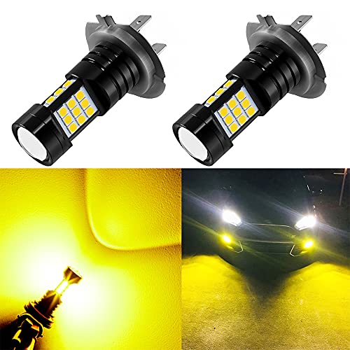AUXLIGHT H7 LED Fog Light DRL Bulbs, 2400 Lumens Extremely Bright H7LL Bulbs Replacement for Cars, Trucks, Golden Yellow - Image 1