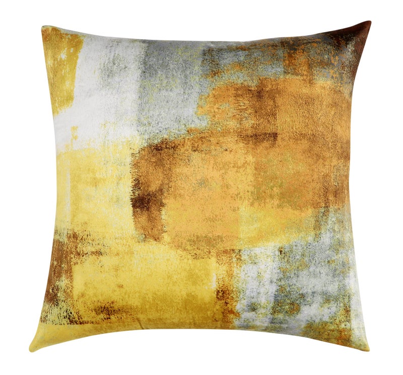 RD TREND® Velvet Satin Cushion Covers 16 Inch x 16 Inch |Art Decorative Throw Pillows for Sofa, Couch, Living Room, Home Décor Cushion Cover Set of 5 (Yellow) - Image 2