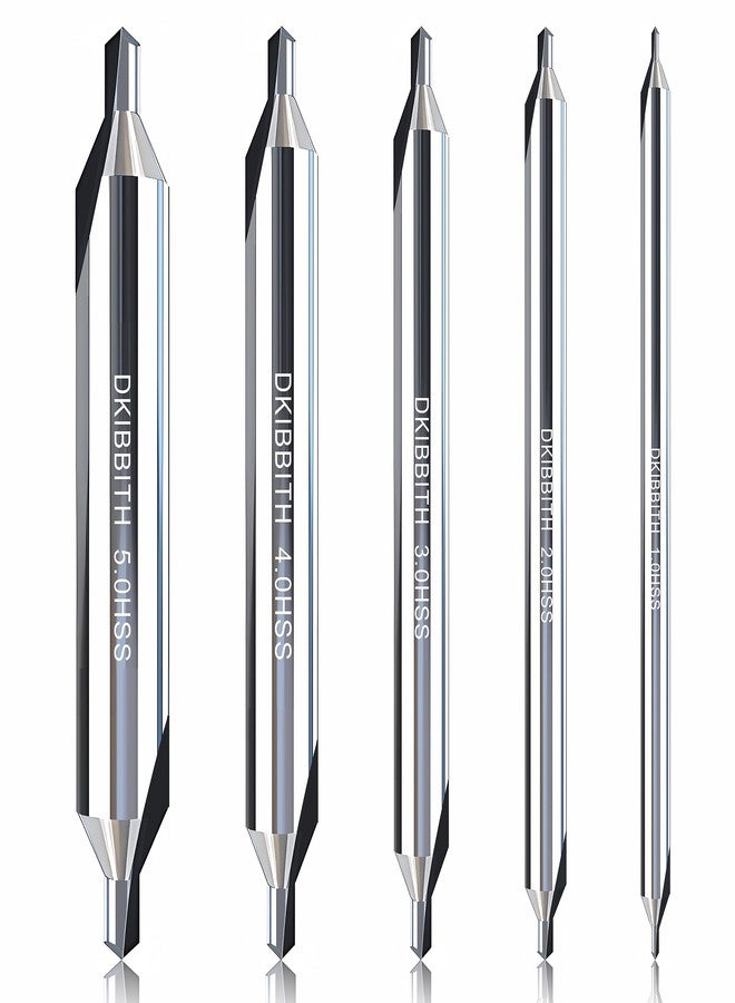 DKIBBITH 5pc Long Center Drill Bit Set, M2 HSS 60-Degree Angle 4'' Overall Length Center Drill Bits Kit, Countersink Tools for Metalworking Lathe Milling and Countersinking, Size 1.0 2.0 3.0 4.0 5.0 - Image 1