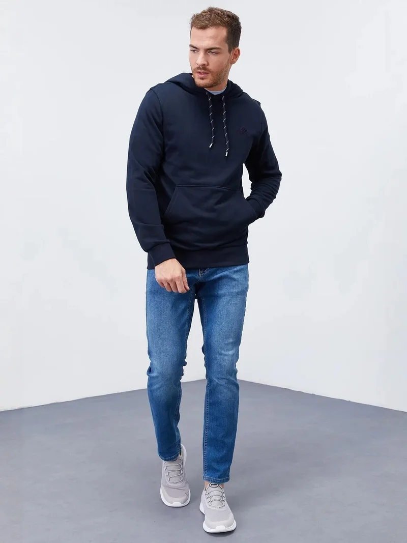 تومي لايف TOMMY Men's Solid Hooded Sweatshirt With Pocket